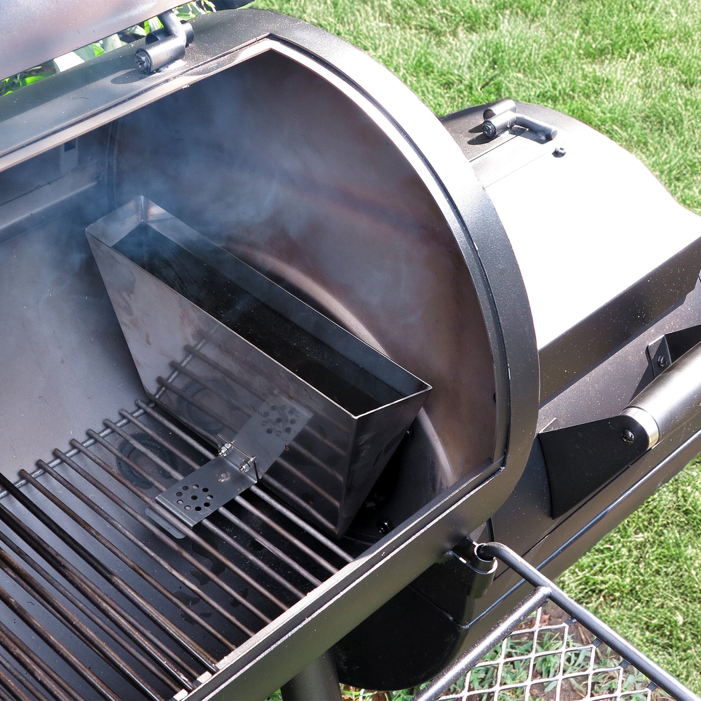 Slow 'N Sear Offset Smoker Charcoal Basket + Water Wall - Moveable Grill Water Reservoir Pan