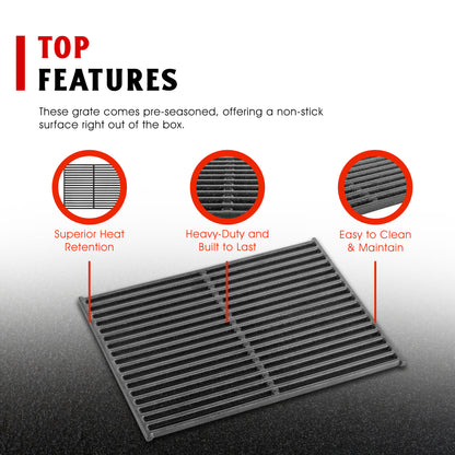 Pre seasoned Cast Iron Cooking Grates for Spirit® 310/320-Genesis® B/C Gas Grills (Set of 2)