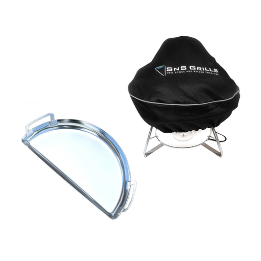 SnS Grills Protect & Cook Bundle — Travel Kettle Cover + Home 'n Roam Drip 'N Griddle Pan