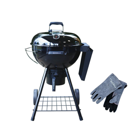 SNS Grills Black Edition 22" Kettle w/ Side Shelf is On Sale + FREE Heat-Resistant Gloves