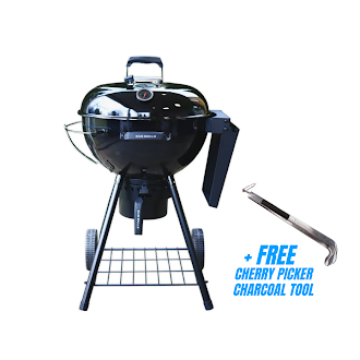 SNS Grills Black Edition 22" Kettle w/ Side Shelf is On Sale + FREE Locking Cherry Picker