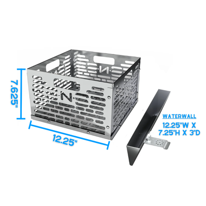 Slow 'N Sear Offset Smoker Charcoal Basket + Water Wall - Moveable Grill Water Reservoir Pan